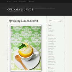 Sparkling Lemon Sorbet – Culinary Musings