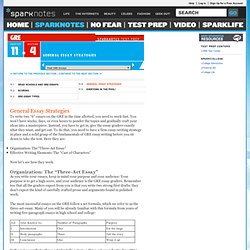 GRE: General Essay Strategies
