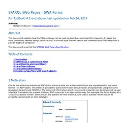 SPARQL Web Pages - SWA Forms