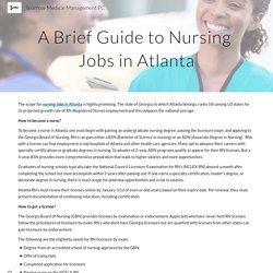 A Brief Guide to Nursing Jobs in Atlanta
