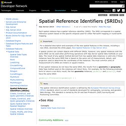 Spatial Reference Identifiers (SRIDs)