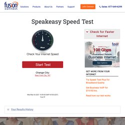 Speed Test : SpeakEasy