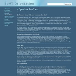 e.Speaker Profiles - SeMT Orientation