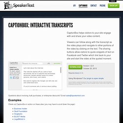 CaptionBox: Interactive Transcripts
