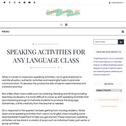 Speaking Activities for Language Classes