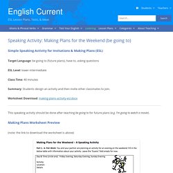 Speaking Activity: Making Weekend Plans (be going to) (Pre-Intermediate)