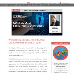 Spoke at the 3rd Annual GRC Conference on June 21, 2019