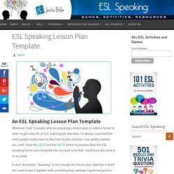 ESL Speaking Lesson Plan Template
