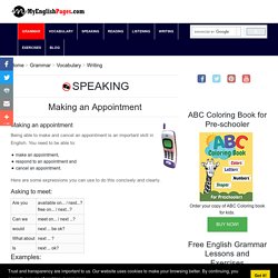 EFL/ESL speaking lessons - Making appointments in English.