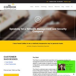 Speaking for a Network Management and Security Company
