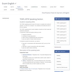 TOEFL® Speaking : free practice exercises from Exam English