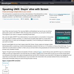Speaking UNIX: Stayin' alive with Screen