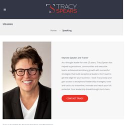 Speaking - Tracy Spears