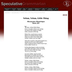 SpecGram—Velum, Velum, Little Thing—Phrançoise Phonetique