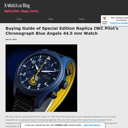 Buying Guide of Special Edition Replica IWC Pilot’s Chronograph Blue Angels 44.5 mm Watch - bestwatch