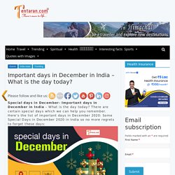 important days in december in India