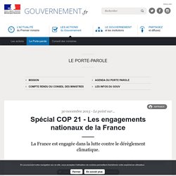 Spécial COP 21 - Les engagements nationaux de la France