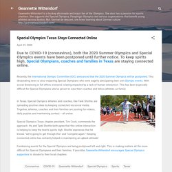 Special Olympics Texas Stays Connected Online