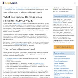 Special Damages in a Personal Injury Lawsuit