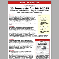 Forecasts for the Next 25 Years