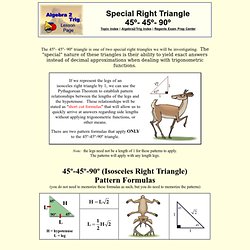 Special Right Triangles - 45-45-90