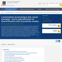 L’orientation économique des zones d’emploi : entre spécialisation et diversification des économies locales - Insee Première - 1814