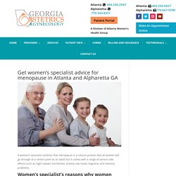 Women's specialist care for women in menopause in Atlanta and Alpharetta