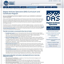 Digital Archives Specialist (DAS) Curriculum and Certificate Program