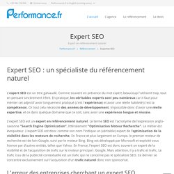 Expert SEO - Spécialiste du référencement naturel - Performance.fr