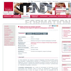 Université Stendhal - Grenoble 3 - Master Didactique des langues et ingénierie pédagogique multimédia