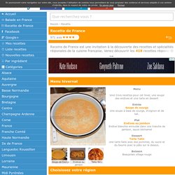 Recettes et spécialités régionales de la cuisine française sur Recoin.fr