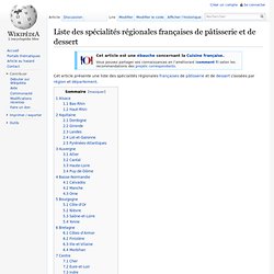 Liste des spécialités régionales françaises de pâtisserie et de dessert