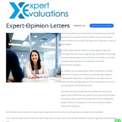 H1B Expert Opinion Letter For Speciality Occupation - Xpert Evaluations