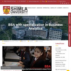 BBA with specialization in Business Analytics - agu.edu.in