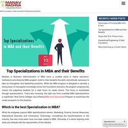 Top MBA specialization in india