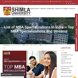 List of MBA Specializations in India - Top MBA Specializations and Streams - agu.edu.in
