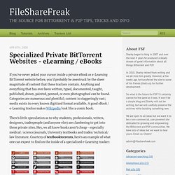 Specialized Private BitTorrent Websites - eLearning / eBooks