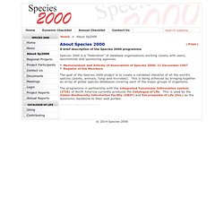 Species 2000 - About Species 2000
