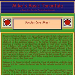 Species Care Sheet