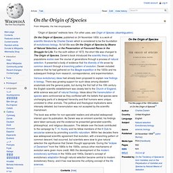 On the Origin of Species