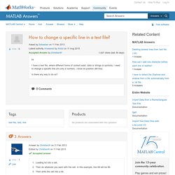 How to change a specific line in a text file? - MATLAB Answers - MATLAB Central