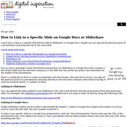 How to Link to a Specific Slide on Google Docs or Slideshare