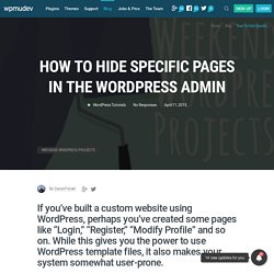How to Hide Specific Pages in the WordPress Admin