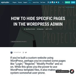 How to Hide Specific Pages in the WordPress Admin