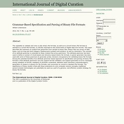 Grammar-Based Specification and Parsing of Binary File Formats