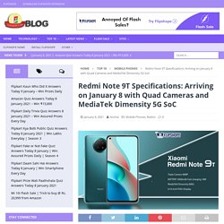 Redmi Note 9T Specifications and launching today