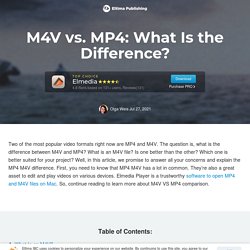 MP4 vs M4V: Specifications and Key Differences Between Them