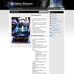 Specifications - Subaru Telescope