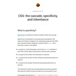 CSS: the cascade, specificity, and inheritance