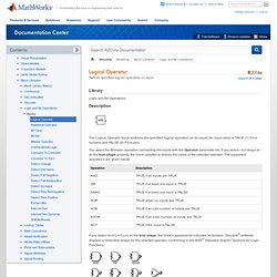 Perform specified logical operation on input - Simulink